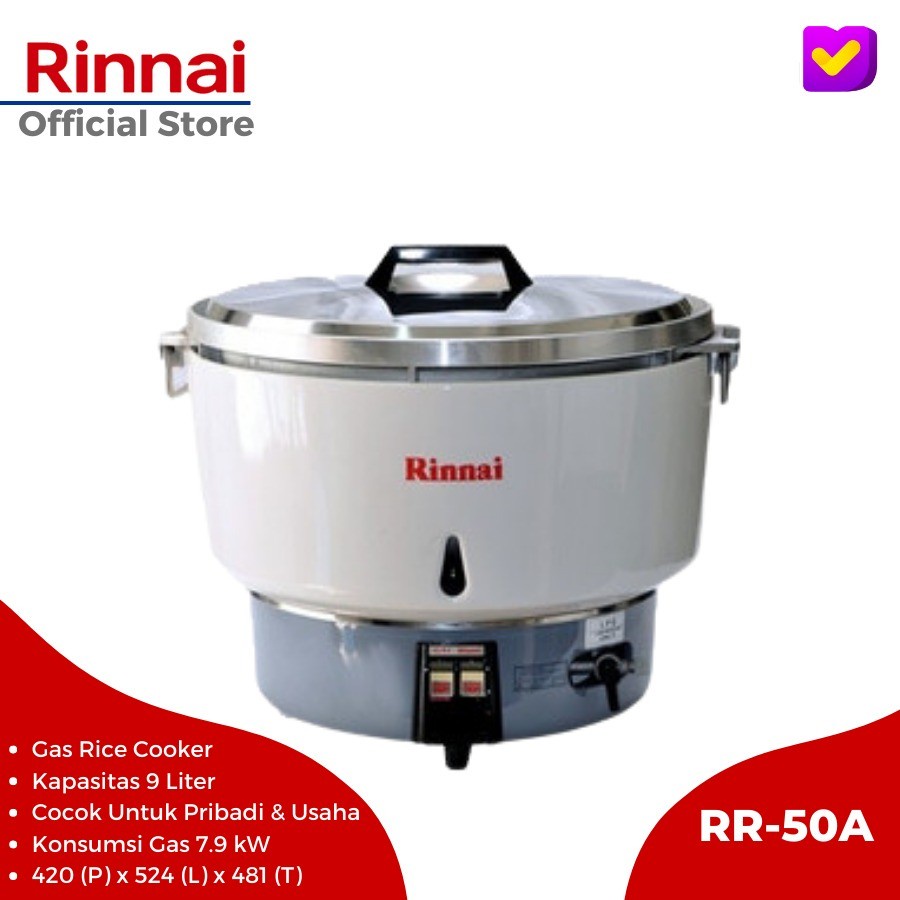 RINNAI RR 50A / GAS COOKER RR50A - Putih ( Taiwan ) GAS COOKER 9 Liter