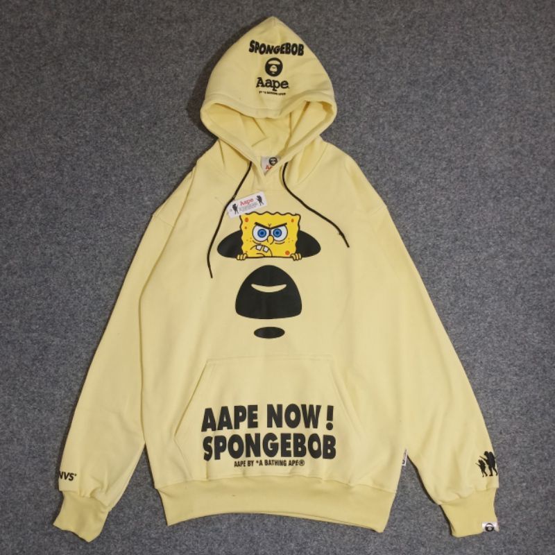 HOODIE AAPE X SPONGEBOB HIGH QUALITY CASUAL HYPE FASHION PRIA