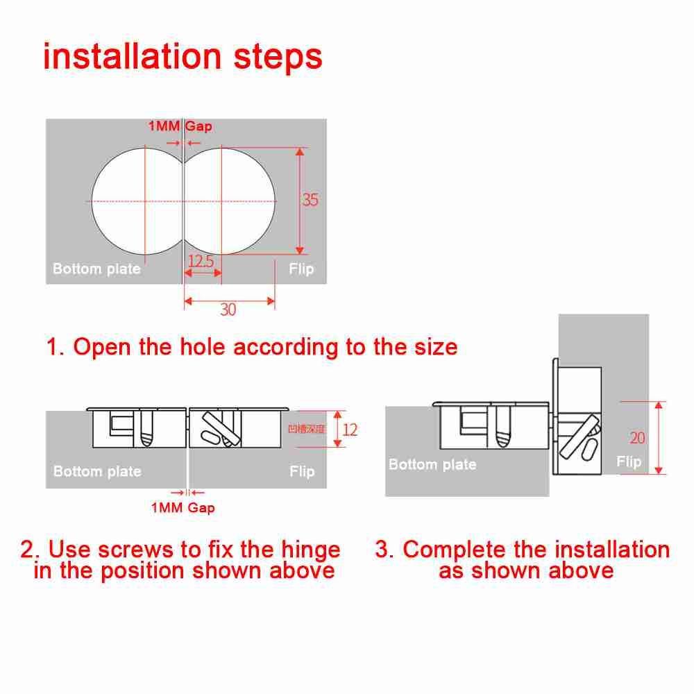 Suyo Engsel Tersembunyi Paduan Seng Penutup Pintu Lemari Tak Terlihat Self-Supporting