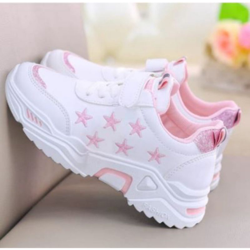 Sepatu wanita fashion sneakers JintuStar/sepatu sneakers tali dan repet trendy termurah bisa cod kekinian/sepatu wanita jalan santai trendy/sepatu wanita sneakers santai jalan trendy