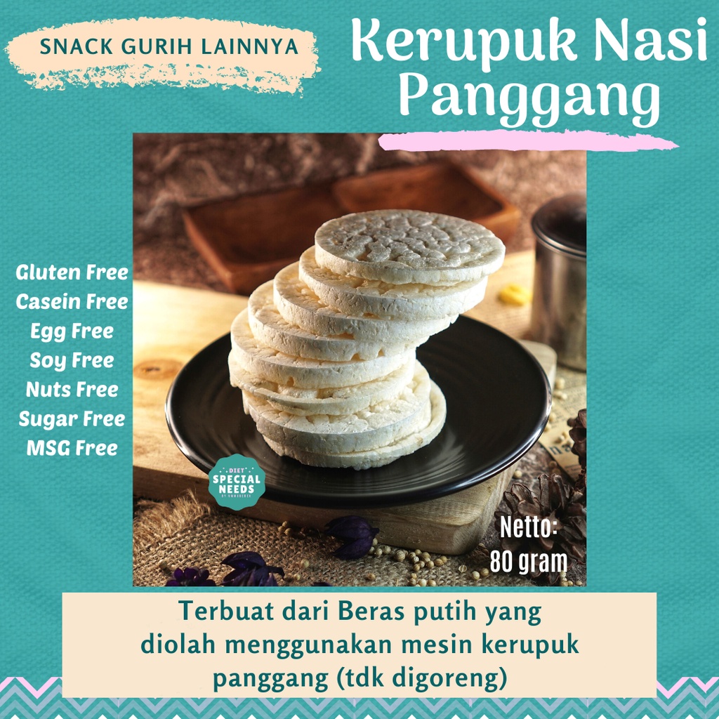 

Kerupuk Nasi Panggang - Gluten Free, No MSG, Egg Free - Diet Special Needs