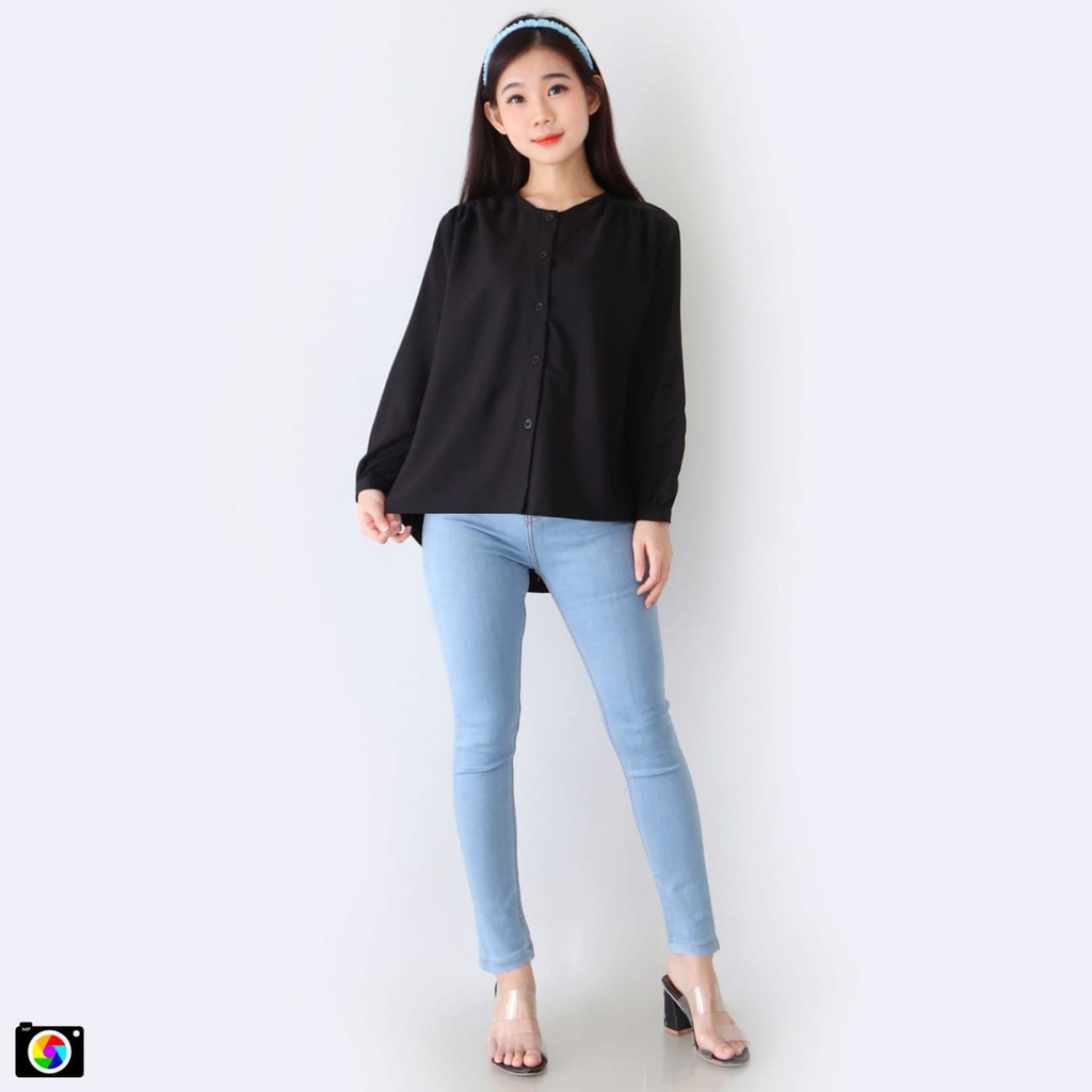 Maudy Shirt - Kemeja Wanita Bahan Shakila (Size M, L, XL, XXL) 708