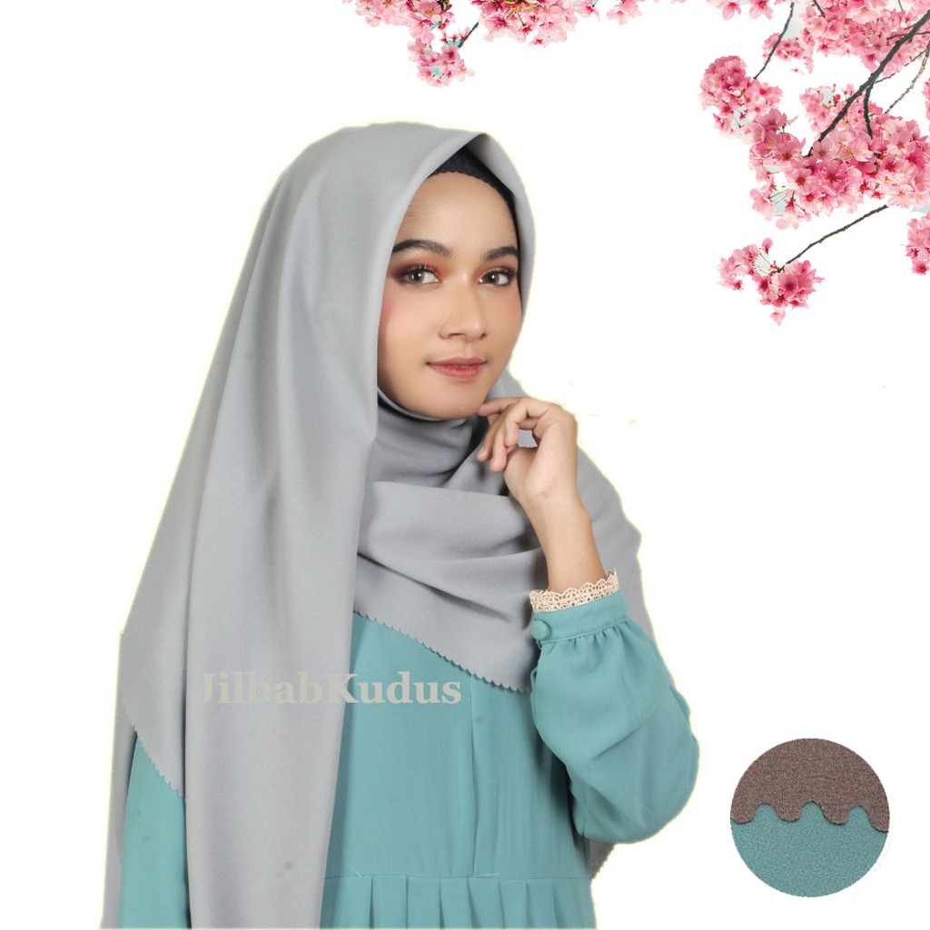 [ECER] Hijab Segi Empat Syari Jumbo Polos Diamond Azara Lasser Cut