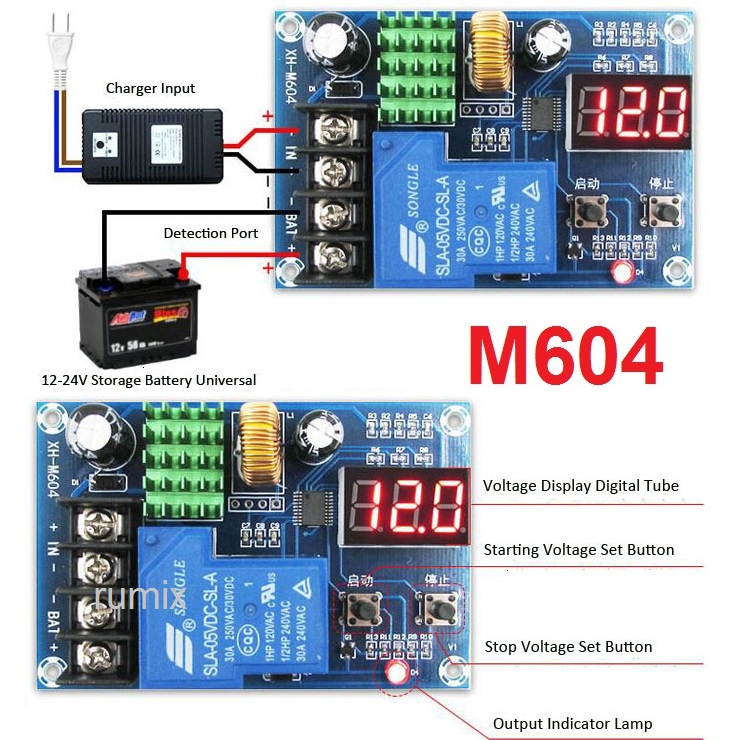 Low Voltage Disconnect Baterai Battery Charging Control Module M604 M609 XH-M604 XH-M609 Lithium Proteksi LVD Modul Over Discharge DC Protect Protection