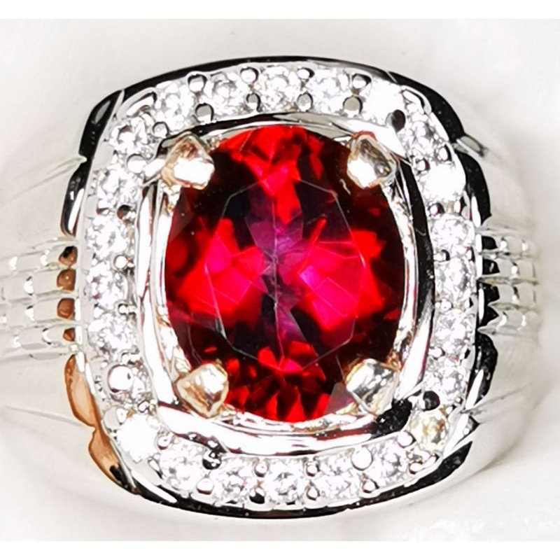 Batu permata natural Red topaz beserta memo acc