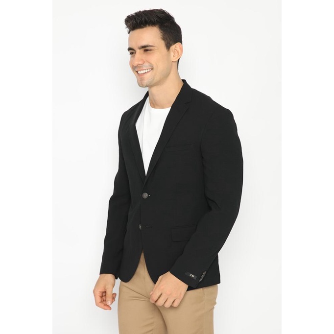 Jobb Lincoln-T2 Blazer Pria Slim Fit Hitam