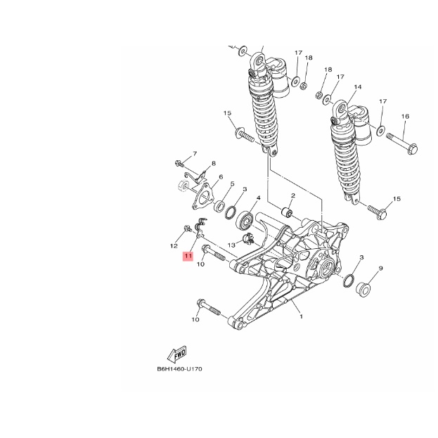 holder brake hose pegangan klem clam kabel selang rem belakang nmax n max new 2020 Ori ygp B6H-F5886-00