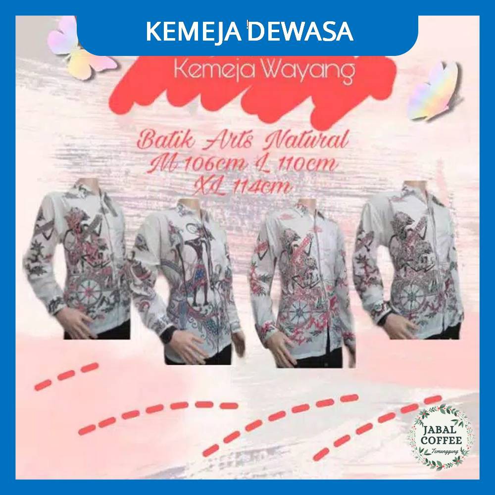 Kemeja Hem Batik Wayang / Fashion Atasan Batik Pria