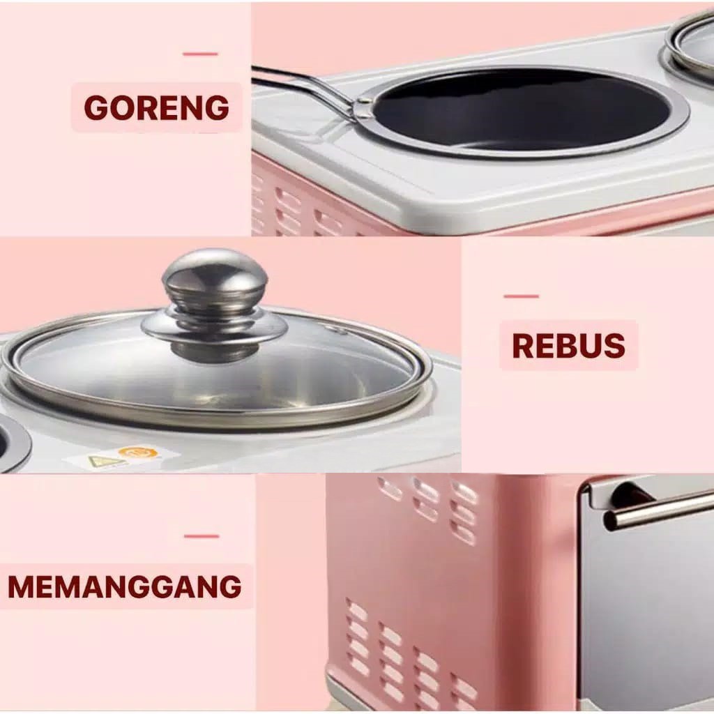 KOMPOR KOREA 3 IN 1 KOMPOR MINI KOMPOR LISTRIK SERBAGUNA BERKUALITAS