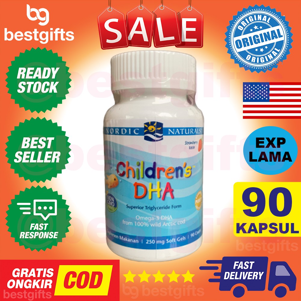 NORDIC NATURALS CHILDREN'S CHILDRENS CHILDREN DHA OMEGA 3 DHA 250 MG FUNGSI OTAK IMUN ANAK 90 KAPSUL