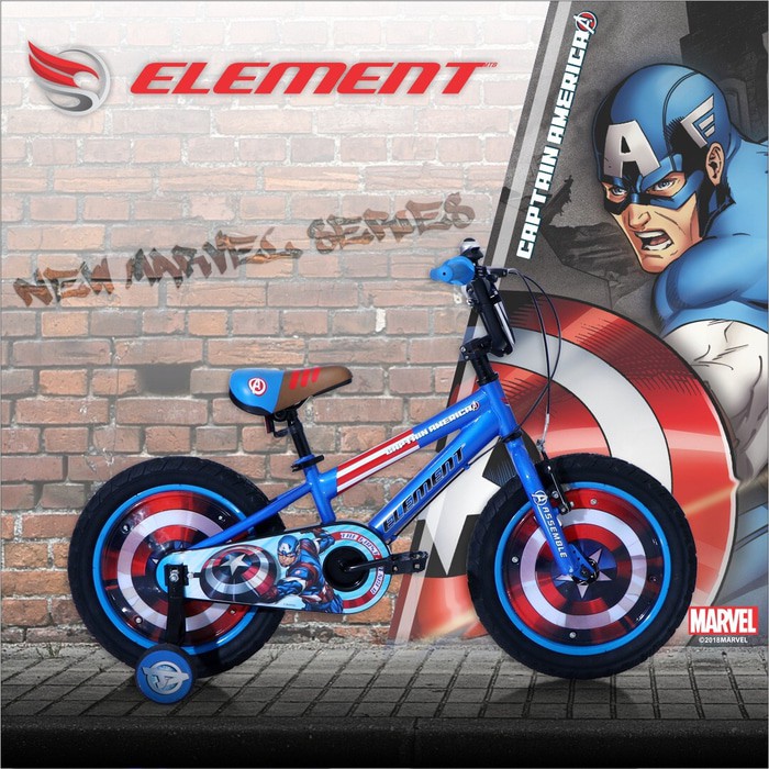 Sepeda ELEMENT 16 inch CAPTAIN AMERICA MARVEL SERIES