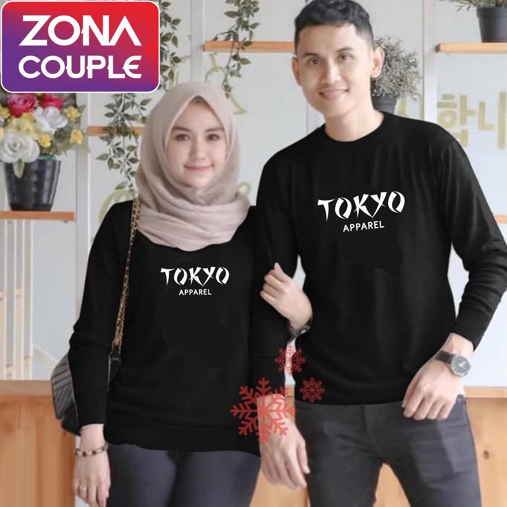 KAOS COUPLE KOREA KAOS PASANGAN PACAR KAOS PUTIH LENGAN PANJANG KAOS KAPEL BAJU KADO