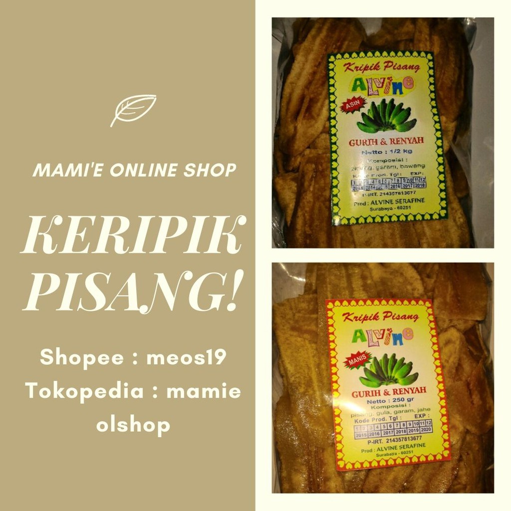 

Keripik Pisang Alvine | Asli Surabaya! | 500gr