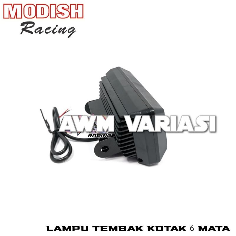 Lampu Tembak Cree Dymaker Kotak 6 Mata LED High Low Flash 3 Mode