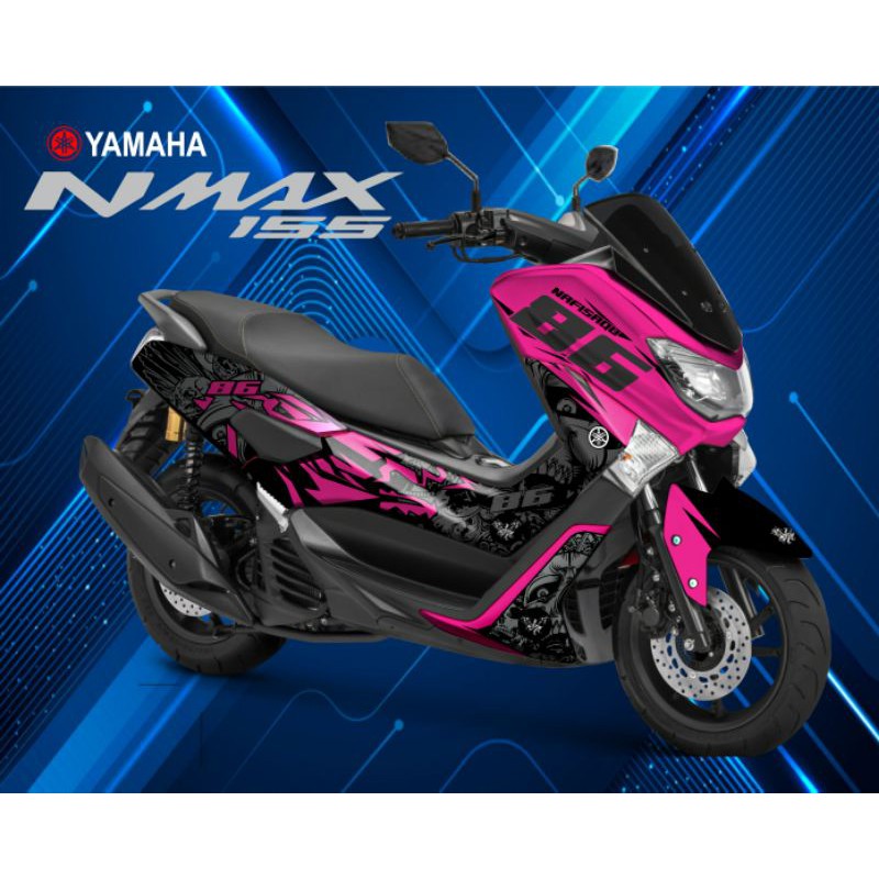 Stiker Decal full body Motor Nmax Old 86 Variasi Skull Dark Yellow Red Pink
