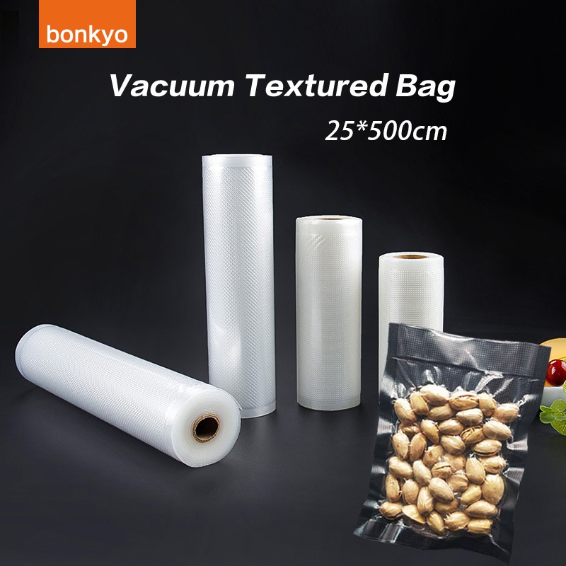 bonkyo 1 Roll Refill Plastik Vacuum Bag 25x500cm Vakum Sealer / Vacum / Plastik makanan