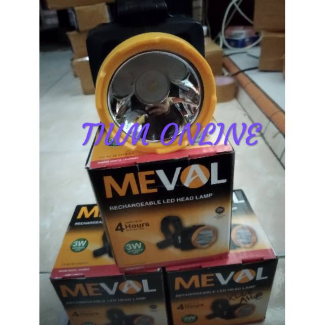 Senter Kepala Meval 3 Watt Warna lampu Kuning