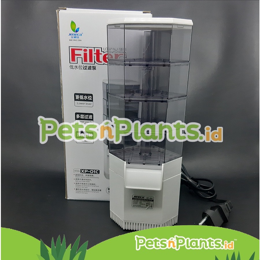 Low Water Corner Filter Sudut Akuarium Kura Kura 4 Tingkat JENECA