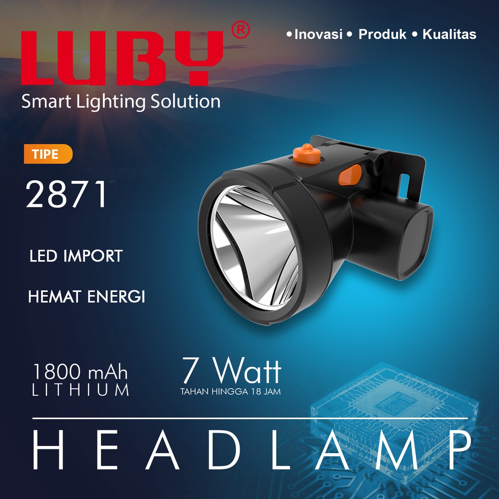 Luby L2871 Senter Kepala Super Terang / Headlamp Outdoor LED Waterproof