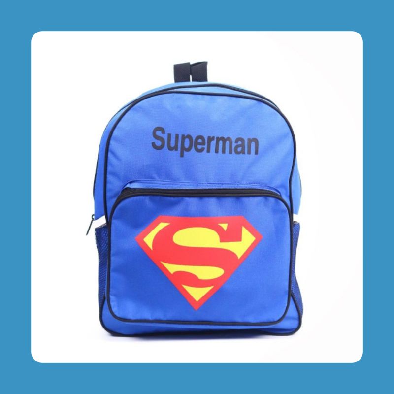 SUPERMAN Tas Ransel Anak Sekolah Laki-laki Tas Anak Lucu Kekinian murah PAUD/TK/SD EMOEMO