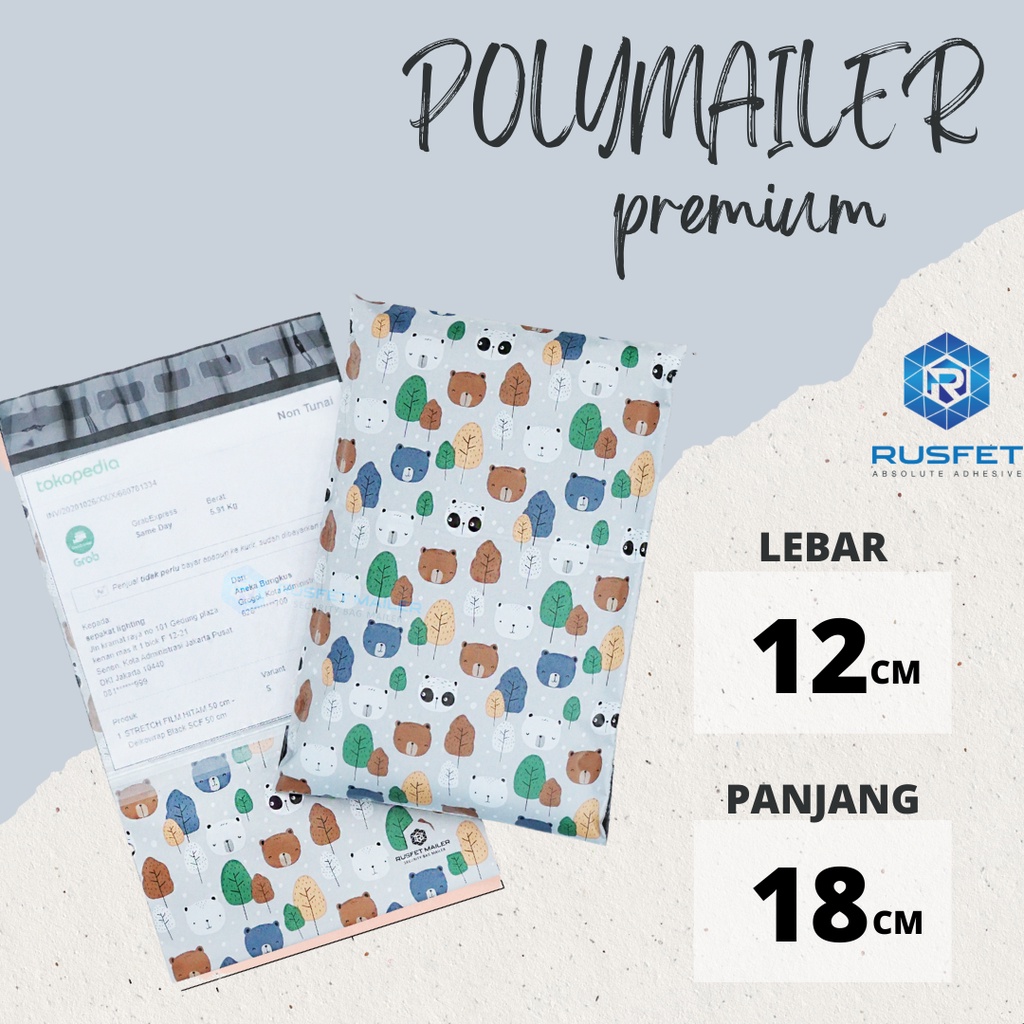 

AMPLOP PLASTIK POLYMAILER POLIMAILER PACKING ONLINE PREMIUM MOTIF BEAR FAMILY 12X18