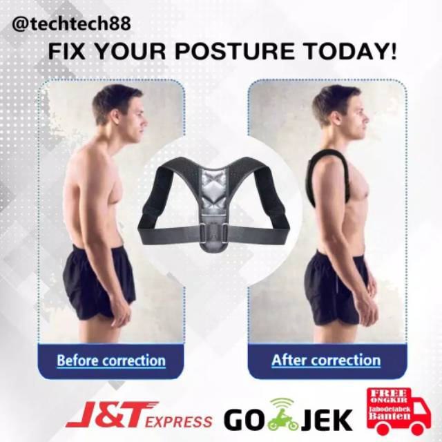 Aolikes 3101B Back Support Posture Corrector Terapi Koreksi Penegak Punggung Badan Terapi Tegap