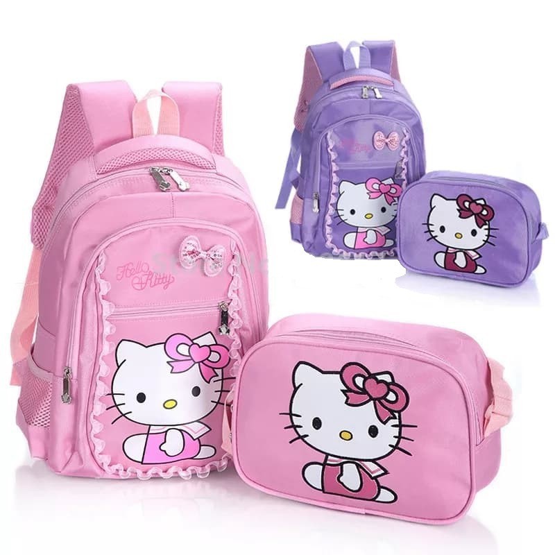 BDKR_TAS - BISA COD Tas Ransel Anak hello kitty 2in1 SD / TK / PAUD / - Anti Air TAS Sekolah Hello Kitty Tas Anak Karakter Kartun BUNCIT ( Motif Pilihan ) / Tas Anak Perempuan / tas sekolah Sd perempuan / tas anak perempuan