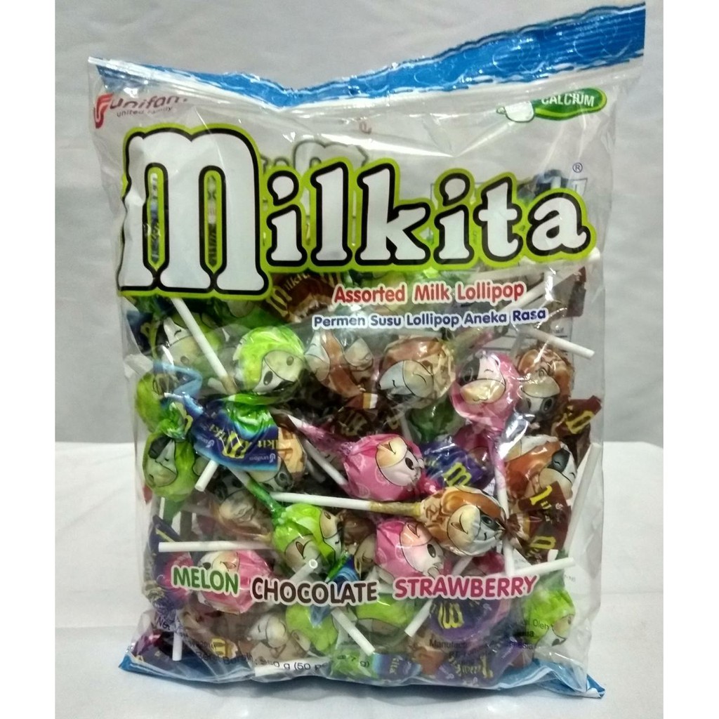 

VANIA SNACK PERMEN SUSU MILKITA LOLIPOP REFIL 50 PCS @ 7 GRAM