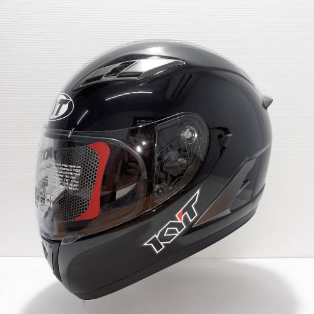 HELM KYT FULLFACE KYT FALCON SOLID BLACK METALIC