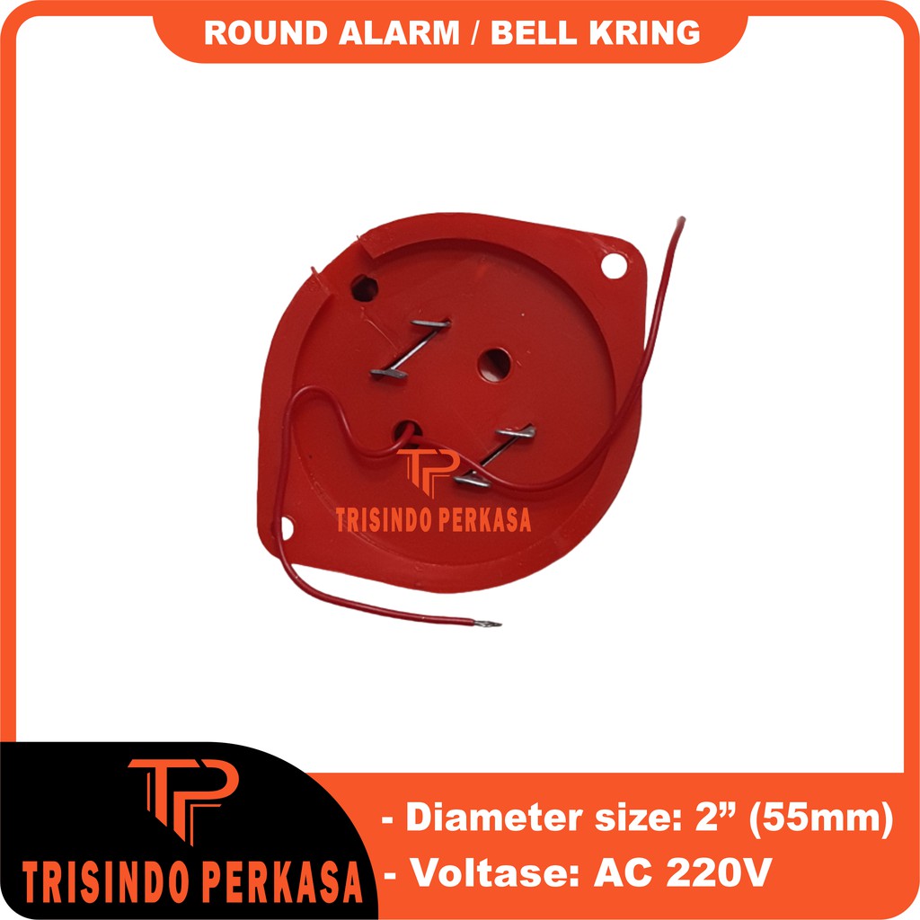 Round Alarm Bell Kring 2&quot; (55mm) AC 220V Bel Sekolah Listrik Bulat