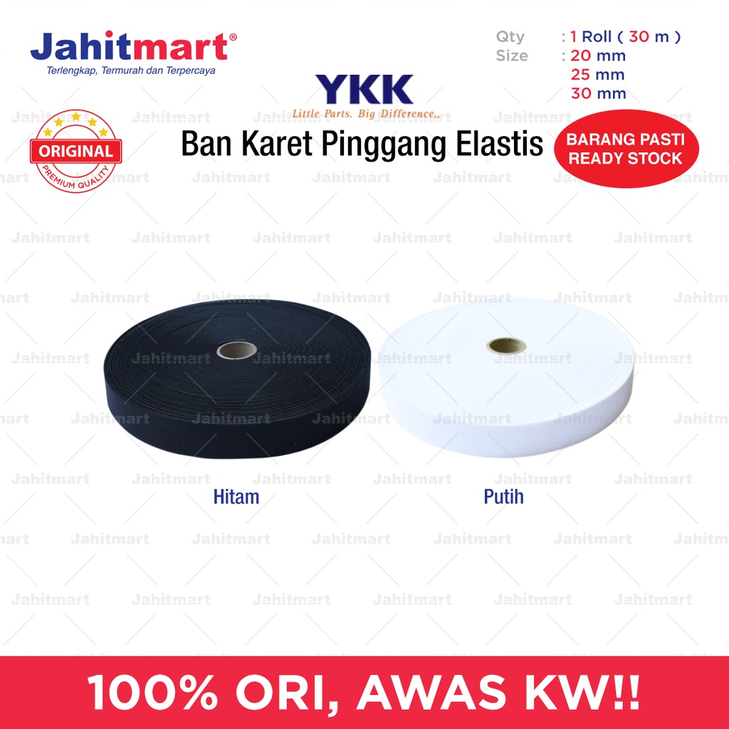 Ban Karet Pinggang Elastis Merk YKK / Roll