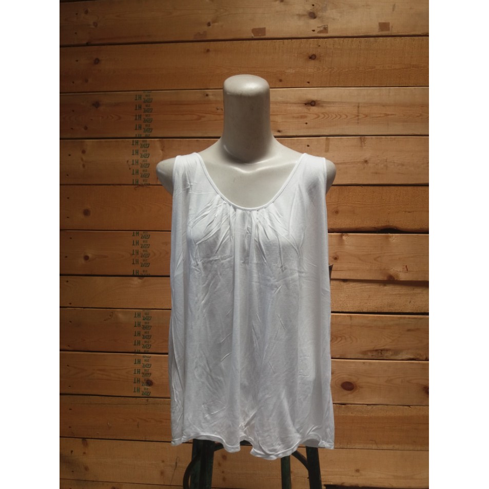Blouse Rample Kaos Putih Big Size