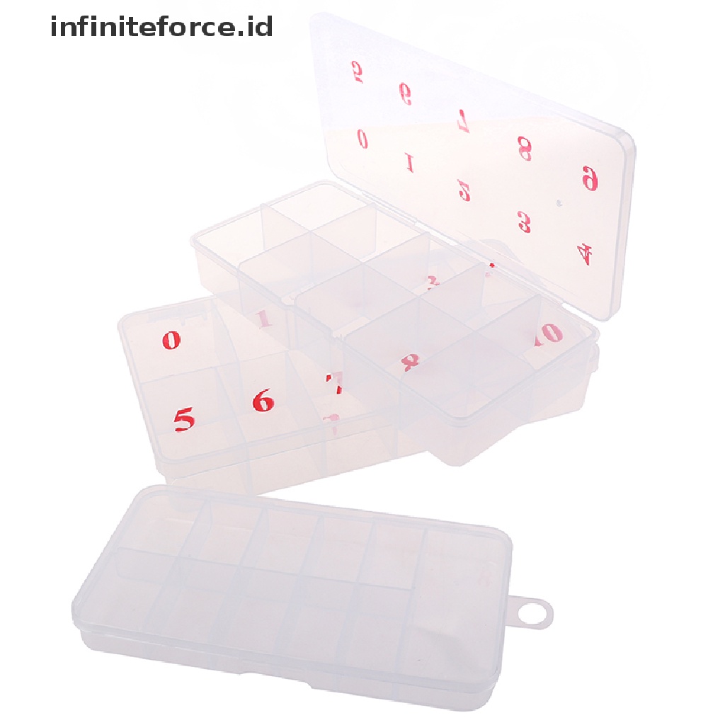 Infiniteforce.id Kotak Kosong 10 / 11 Sekat Holder Berlian Imitasi Aksesoris Nail Art