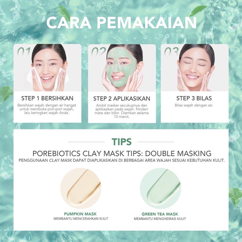 YOU Daily Skin Good Pore Biotics Greentea Hydrating Clay Mask ( YOU MAKEUPS OFFICIAL STORE )