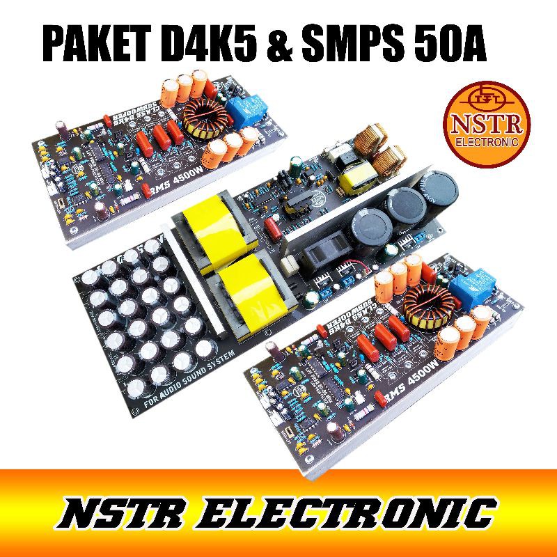 Paket STERIO CLASS D4K5 PLUS SUBWOOFER dan smps 50A fullbridge