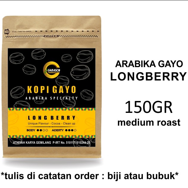 

Kopi Gayo Arabica Long Berry Biji Bubuk Garasco Coffee