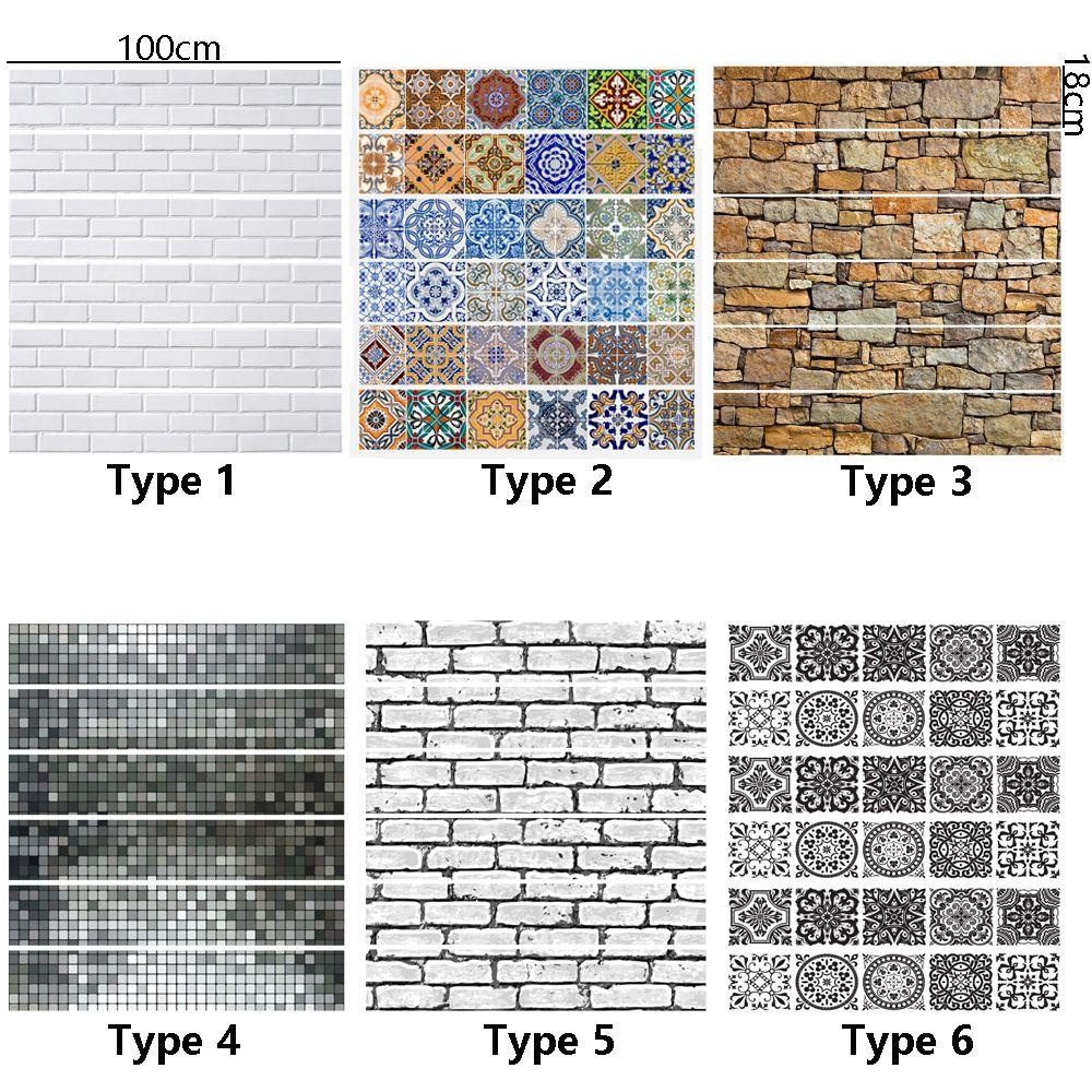 Chookyy 6PCS/Set Stiker Tangga 3D Tahan Air Dinding Art Dekorasi Rumah Tangga Ornamen Bata Wallpaper
