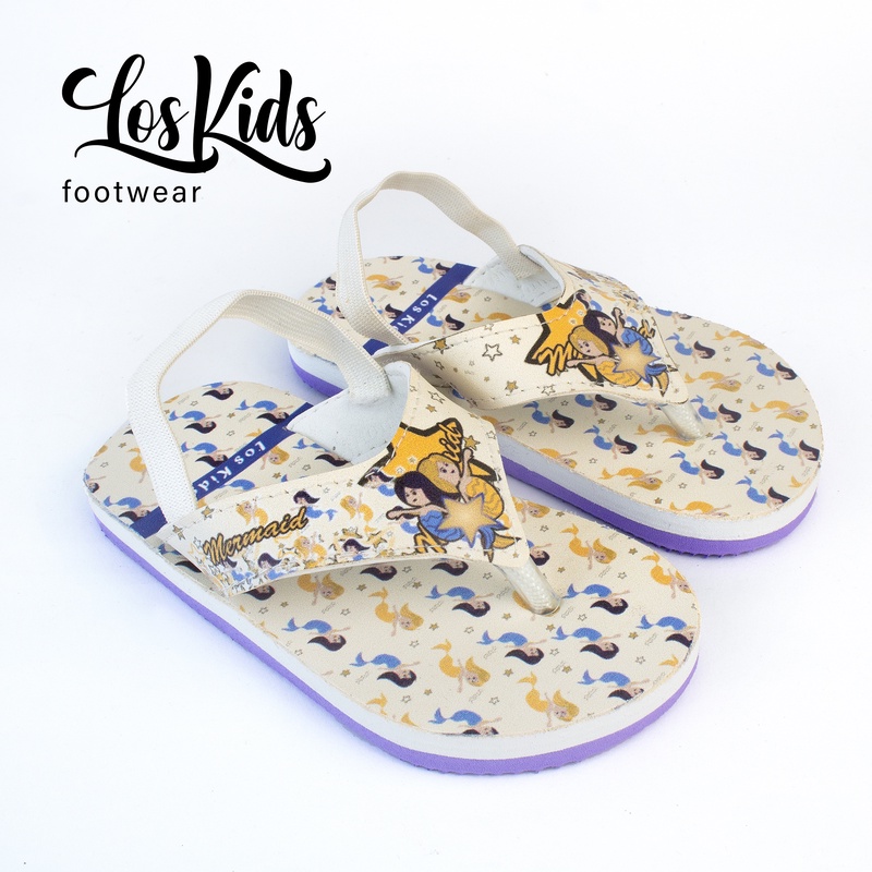 Sandal Anak Perempuan Flip Flop Motif Mermaid / Putri Duyung Lucu