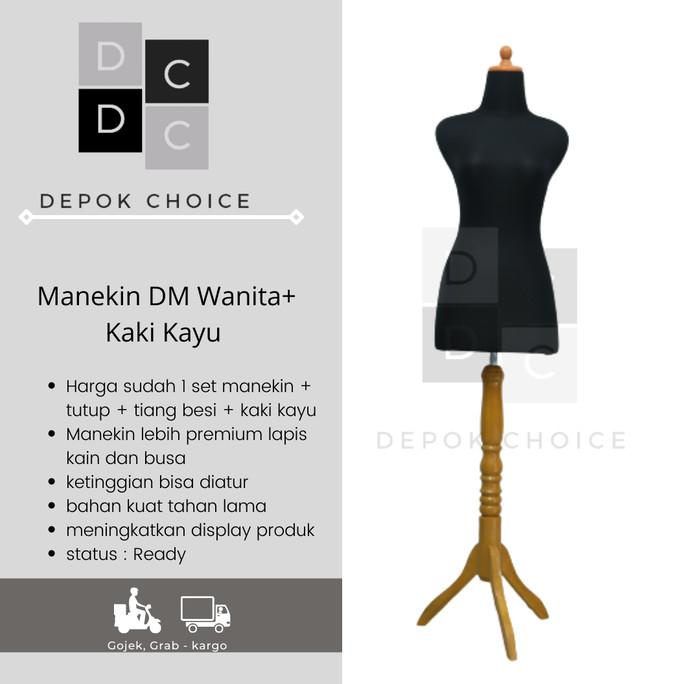 [[COD]] MANEKIN WANITA DM HITAM KAKI KAYU | MANEKIN WANITA | PATUNG BAJU FREE ONGKIR Kode 1237