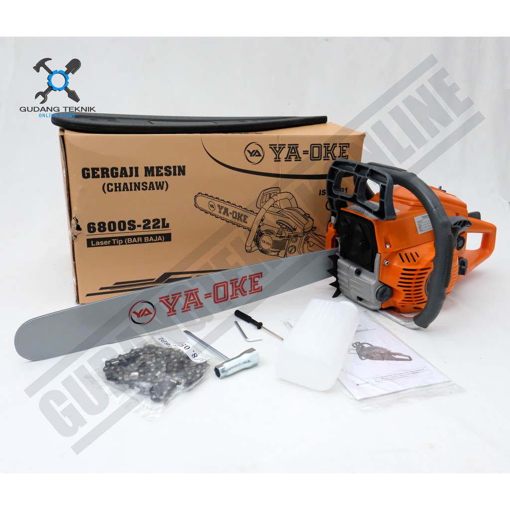 Mesin Gergaji Kayu Chainsaw 22&quot; YA OKE 6800S Laser / Mesin Potong Kayu 22 Inch 6800 - Chain Saw 6800 YA OKE