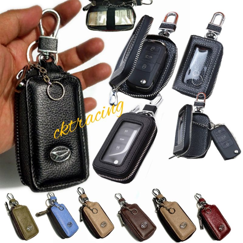 dompet kunci remote keyless dan stnk mobil daihatsu kulit asli original - gantungan kuncl mobili daihatsu