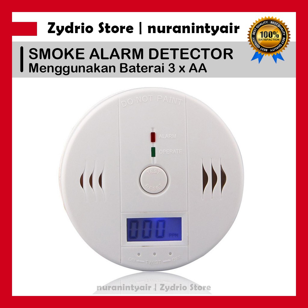 Detektor Asap Carbon Monoksida CO2 / Smoke Detector Alarm Baterai