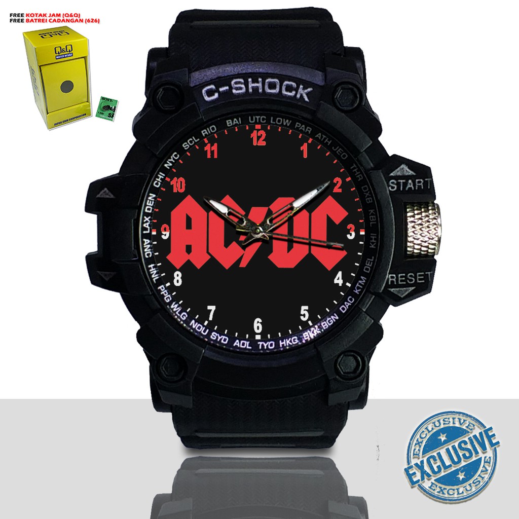 (EXCLUSIVE ) JAM TANGAN ACDC WATER RESIST FREE BOX DAN BATREI - NO.20