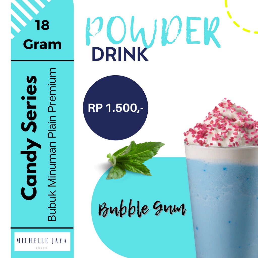 

Prime Powder Drink Super Premium Bubble Gum 18 Gram / Plain / Bubuk Minuman Rasa