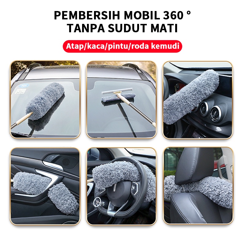 ISKU Sapu Sawang plafon panjang/Kemoceng panjang pembersih langit rumah/kemoceng fleksibel /kemoceng tarik tekuk teleskopik/kemoceng mikro fiber/kemoceng fleksibel tekuk sulak/kemoceng adjustabl serbaguna/2 in 1 Sapu langit gagang panjang