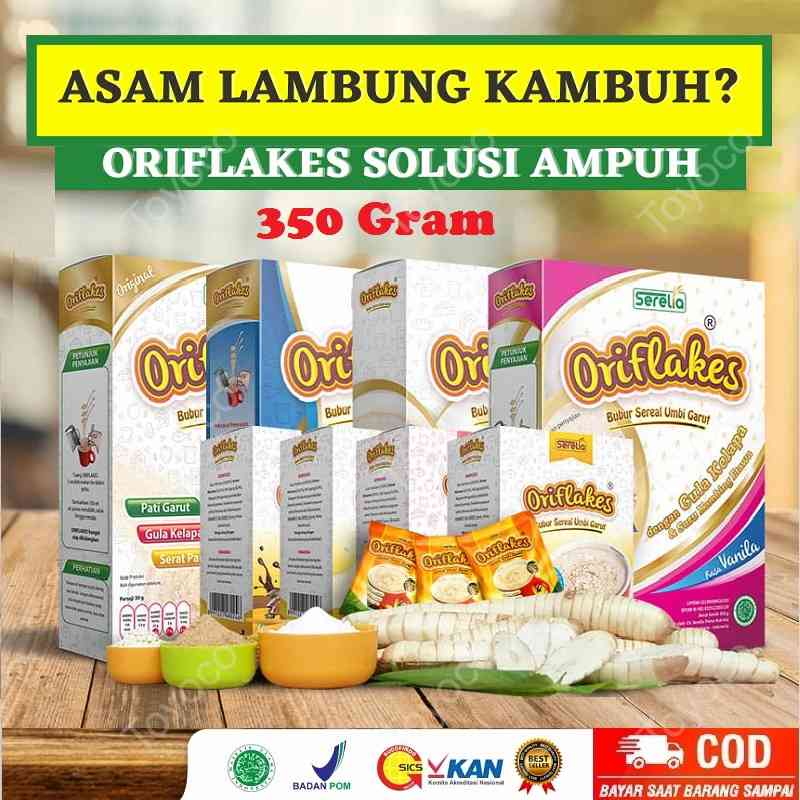 ORIFLAKES 350gr Sereal Oatmeal Outmeal Diet Umbi Pati Tepung Garut Obat Asam Lambung Maag Gerd Bpom