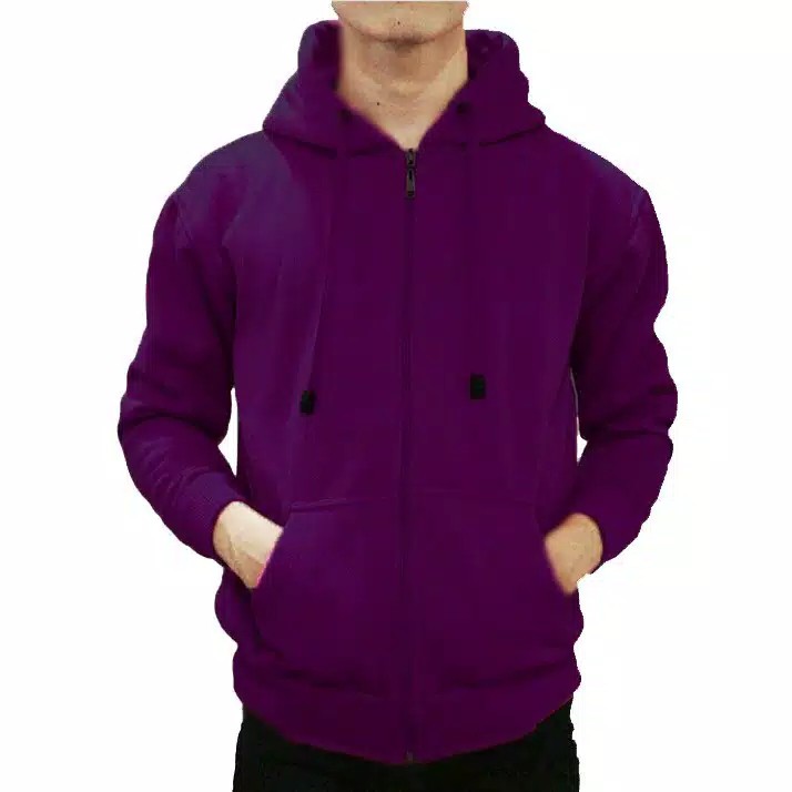 Bisa (COD) Hoodie Jaket Ziper Hoodie Jumper Polos Pria/wanita Bahan Tebal