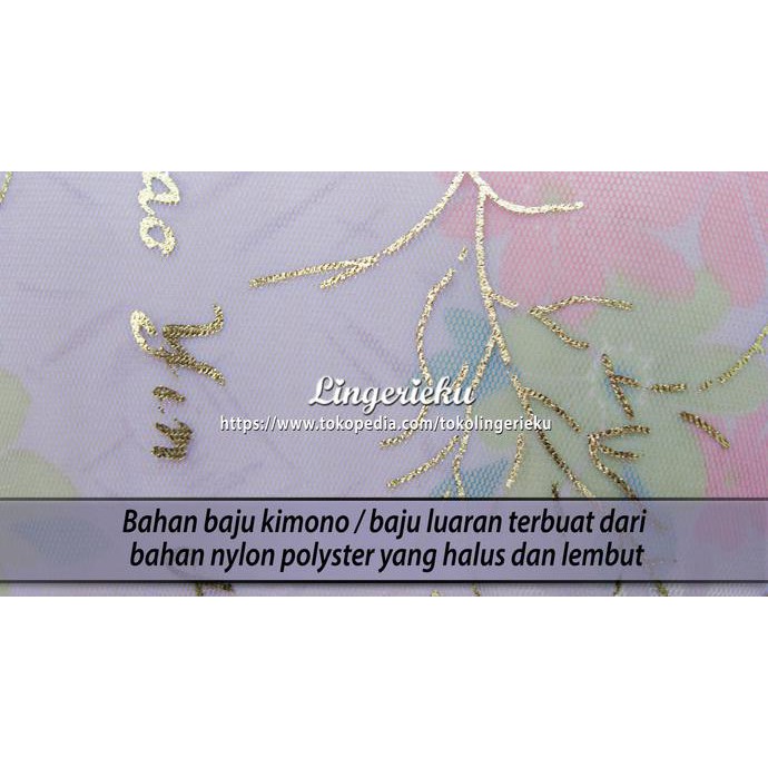 Baru Baju Tidur Wanita Kimono Transparan Dan Daleman Satin Btk 327 - Biru Muda, Xl Original