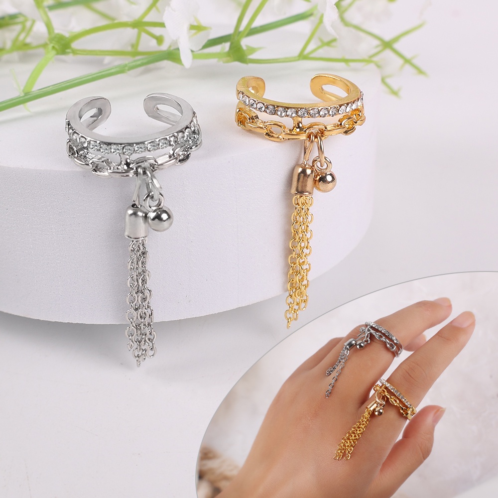 Yarn Ball Hanging Ear Geometric Opening Ring Adjustable Female Ring Electroplating Gold Rings Jewellery