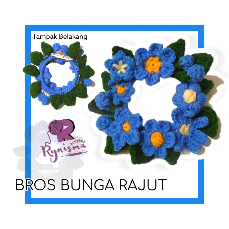 BROS / PIN BUNGA RAJUT BESAR